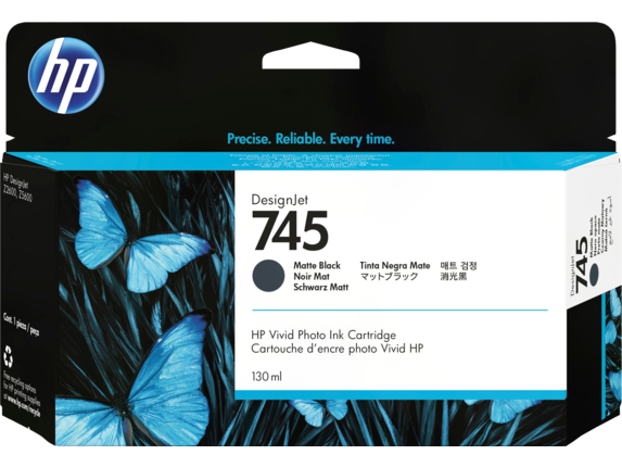 HP 745 130-ml DesignJet Matte Black Ink Cartridge