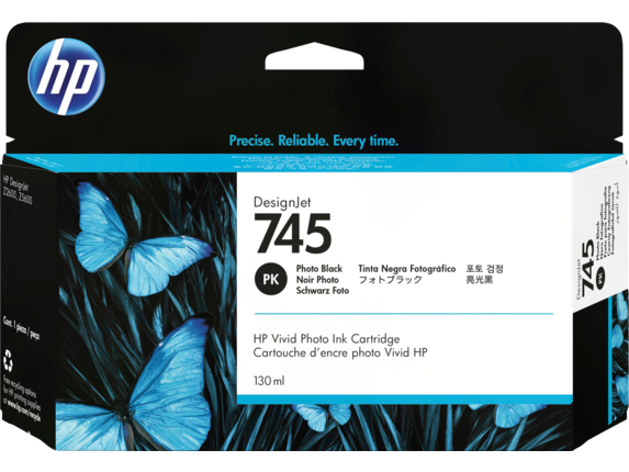 HP 745 130-ml DesignJet Photo Black Ink Cartridge