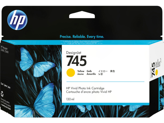 HP 745 130-ml DesignJet Yellow Ink Cartridge