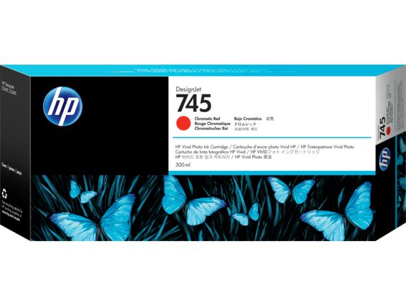 HP 745 300-ml DesignJet Chromatic Red Ink Cartridge