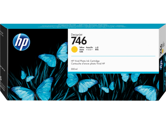 HP 746 300-ml Yellow DesignJet Ink Cartridge, P2V79A