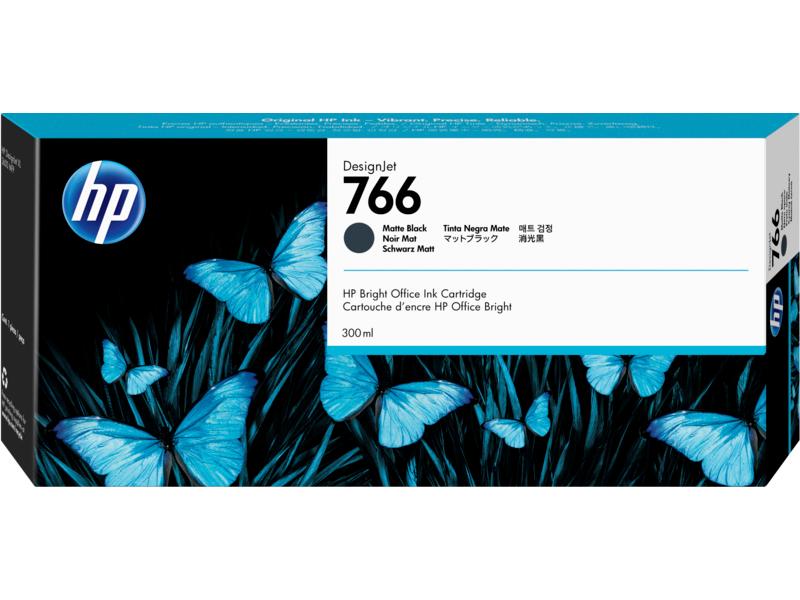 HP 766 300-ml Matte Black DesignJet Ink Cartridge, P2V92A