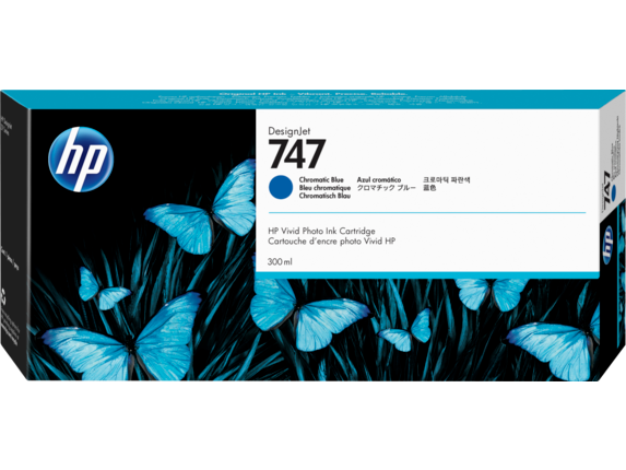 HP 747 300-ml Chromatic Blue DesignJet Ink Cartridge