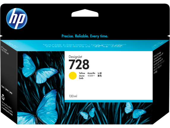 HP 728 130-ml Yellow DesignJet Ink Cartridge