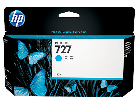HP 727 130-ml Cyan DesignJet Ink Cartridge