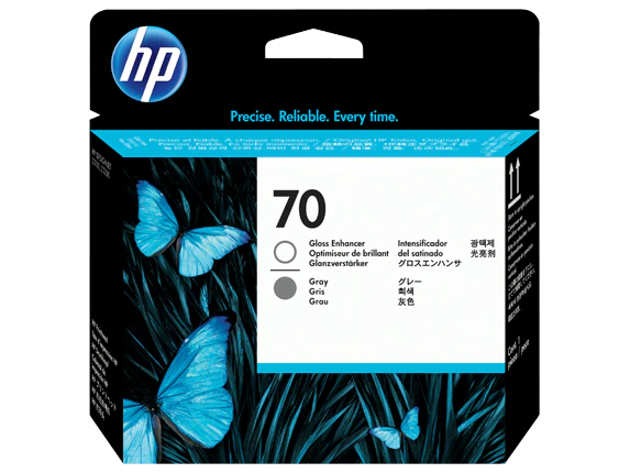 HP 70 Gloss Enhancer and Gray DesignJet Printhead, C9410A