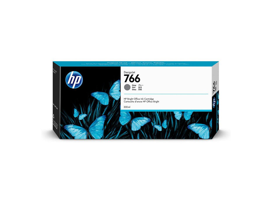 HP 766 300-ml Gray DesignJet Ink Cartridge, P2V93A
