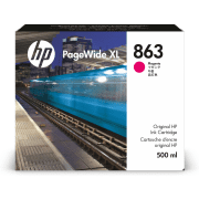 HP 863 500-ml PageWide XL Magenta High Capacity Ink Cartridge (Original)